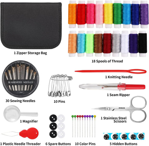 Sewing Kit for Adults and Kids,Marcoon Needle and Thread Kit with Sewing Supplies and Accessories Contains Scissors, Measure Tape,Seam Ripper,Suit...