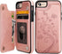 Vaburs Wallet Case for iPhone SE(2022) 5G/SE(2020)/7/8 with Card Holder, Embossed Butterfly Premium PU Leather Double Magnetic Buttons Flip Shockp...