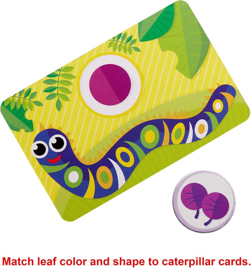 Mattel Games Patty-Pillar Fisher-Price Kids Pre-School Game, Colors, Shapes & Matching with Cards, Tokens & Caterpillar Spinner, 2 to 6 Players, G...