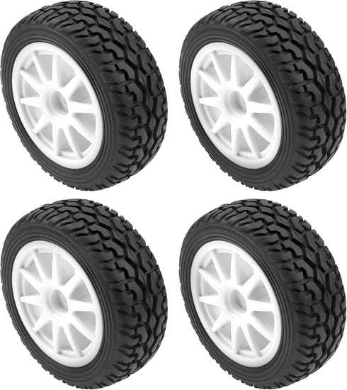 OD 75mm/2.95'' Rubber Tires & Plastic Wheel Rims 12mm Hex Compatible with Traxxas HSP Tamiya HPI Kyosho 1/10 On-Road Touring Racing Car,WLtoys 1/1...