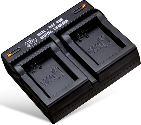 BM Premium NP-FW50 Dual Bay Battery Charger for Sony ZV-E10, A6100, A6400, DSC-RX10 IV, DSC-RX10 III, DSC-RX10 II, DSC-RX10, Alpha 7R, a7, a7R, a7...
