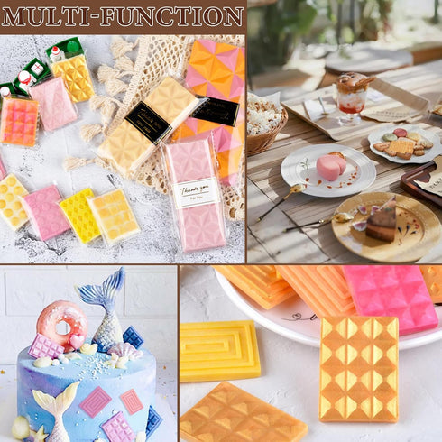 Chocolate Molds Silicone,Mini Rectangular Shaped Chocolate Bar Mold Non-Stick Mini Chocolate Candy Mold Silicone for Chocolate&Candy,Waffles Silic...