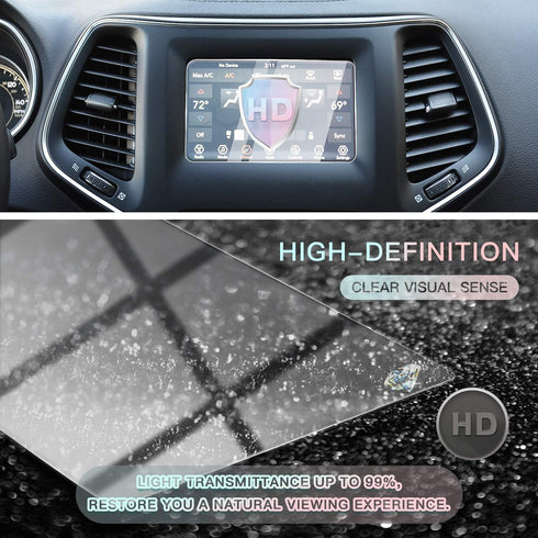 CDEFG for 2019 2020 2021 Cherokee Uconnect Navigation Touchscreen Protector Center Control Touchscreen Protector, Tempered Glass HD Scratch Resist...