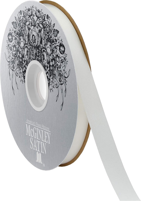 McGinley Mills 9/16" W Acetate Satin Ribbon, White Ivory, 100 Yard Spool...