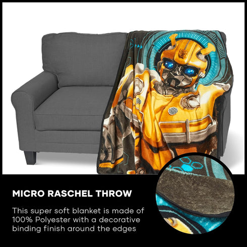 Northwest Transformers Micro Raschel Throw Blanket, Ultra Soft Throw, 46 x 60 Inches, Be Alert...