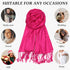 Achillea Large Soft Silky Pashmina Shawl Wrap Scarf in Solid Colors...