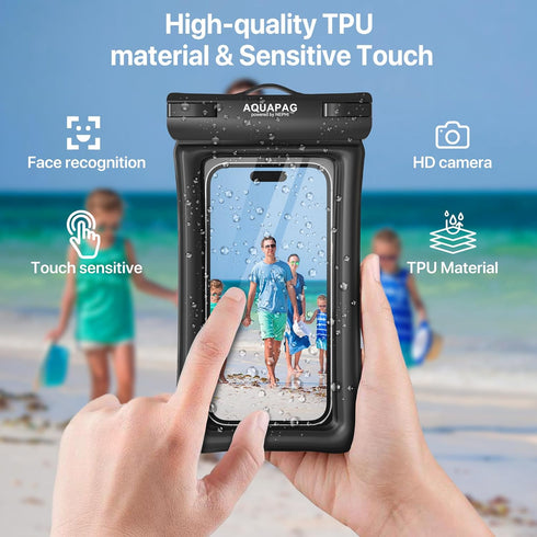 IPX8 Waterproof Phone Pouch 2 Pack-Up ?Adjustable Neck Lanyard Floating Waterproof Phone Case for iPhone 15,15 Pro,15 Pro Max,Samsung Galaxy,etc....