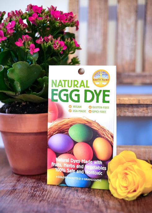 Natural Earth Paint Egg Dye Kit – Eco-Friendly, Non-Toxic Easter Egg Coloring for Kids & Adults – 4 Food-Safe Dyes, No Boiling Needed, Mixable Col...