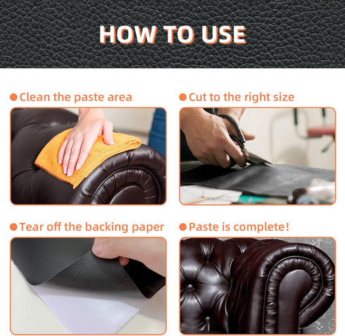 DXBULL Leather Repair Patch 4x78.7 inch Repair Tape Self-Adhesive for Furniture Sofas Car Seats Chair Couches Handbags Jackets Decorative Home Hot...