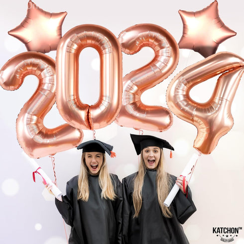 KatchOn, Rose Gold 2025 Balloons Graduation - Giant, 40 Inch | 2025 Rose Gold Balloons, Star Balloons | Grad Decorations Class of 2025 Balloons | ...