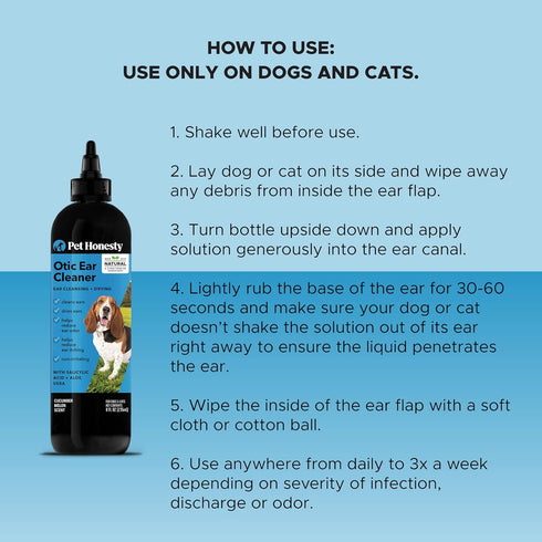 Pet Honesty OTIC Dog Ear Cleaner & Ear Health Support - Advanced Solution to Help Reduce Itching, Redness, Odor, Debris & Wax, Irritation & Inflam...