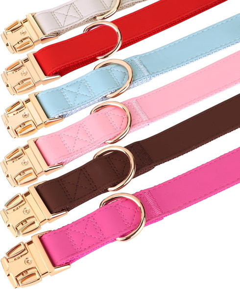 PET ARTIST Soft & Comfy Girl Dog Collars, Bright & Classic Christmas Red Dog Collar Leather for Medium Dogs, Durable & Heavy Duty Nylon Dog Collar...