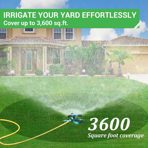 LAOZHOU Sprinkler Water Sprinklers for Lawn Yard and Garden Large Coverage Area Oscillating Hose 360 Degree Rotating Sprinkler Irrigation System (...