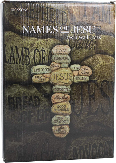 Dicksons Names of Jesus Christ Pebble 10 Inch Resin Decorative Hanging Wall Cross...