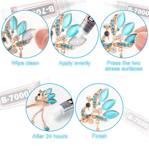 B7000 Glue Clear Adhesive Jewelry Bead B-7000 Glue for Jewelry Rhinestone DIY Cell Phone Repair Clothes Glass Metal Stone Beads Wooden Small Part ...