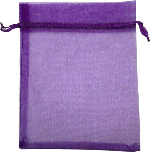 100PCS 6x9 Inches Organza Drawstring Pouches Jewelry Party Wedding Favor Gift Bags (6x9, Purple)...