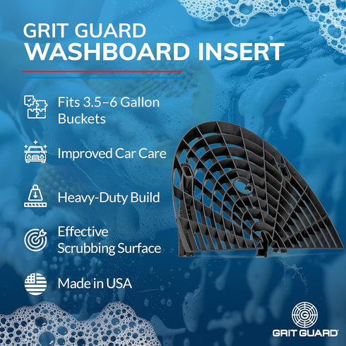 Grit Guard Washboard Bucket Insert, Removes Dirt from Wash Mitt for Car Detailing, Attaches to Grit Guard Insert, Fits Most 3-6 Gallon Car Wash Bu...