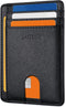 Buffway Slim Minimalist Front Pocket RFID Blocking Leather Wallets for Men and Women - Cross Black...