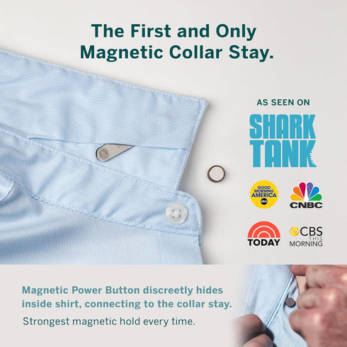 Wuerkin Stiffs Magnetic Power Buttons Pack of 8 | Magnets for Collar Stays in Storage Case | As Seen on Shark Tank...