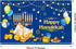 Tatuo Large Happy Hanukkah Party Decoration - Chanukah Photography Backdrop 70.9 x 43.3 Inch Blue Shiny Menorah Lamp...