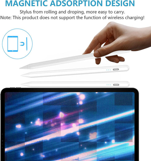 Apple Pencil for iPad 10th Generation, Stylus Pen for iPad (9/8/7/6) th Gen, iPad Pro Pencil Rechargeable, Palm Rejection - High Sensitivity with ...