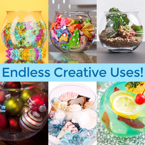 Mini Fish,Classic Drum Fish Bowl Transparent Plastic Round Bowl Aquarium 360° View of Aquarium Centerpiece or Terrarium(Mini)...