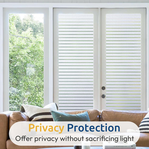 rabbitgoo Window Privacy Film, Frosted Glass Privacy Film, Window Frosting Cling for Glass, Non Adhesive Static Cling Front Door Covring, Anti-UV ...