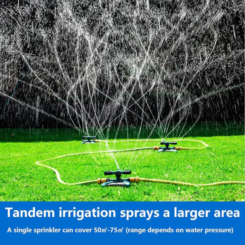 Sprinklers for Yard, 3-in-1 Garden Lawn Sprinkler with 360-Degree Rotation, Large Coverage Area, 4 Arms, Water Sprinkler for Lawn, Outdoor Irrigat...