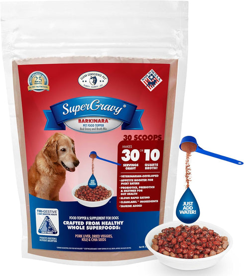 SuperGravy BARKinara - Natural Dog Food Gravy Topper - Hydration Broth Food Mix - Human Grade – Kibble Seasoning for Picky Eaters – Gluten Free & ...