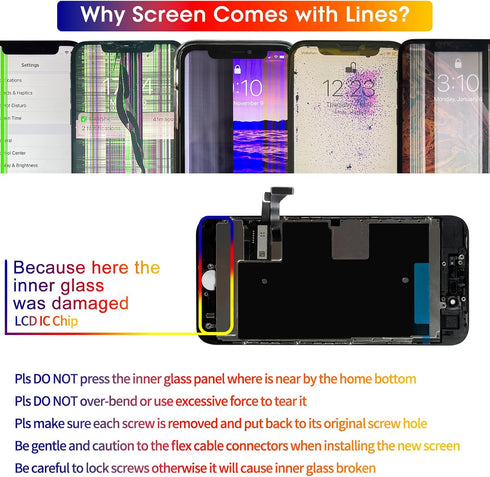 for iPhone 8 Screen Replacement 4.7', 3D Touch Screen Full Repair kit, Display Digitizer Glass Assembly with Tools Set, Tempered Glass, Instructio...