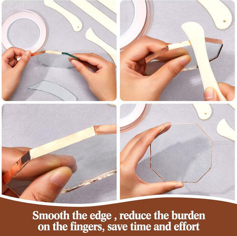 Stained Glass Tools 4 Pieces FID Stained Glass Plastic Burnisher Flat Stained Glass Foil Holder Stained Glass Supplies for Stained Glass Work DIY ...