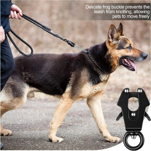 2 Pcs Frog Clip Black Dog Leash Clasp 360 Degree Swivel Clip Heavy Duty Quick Release Dog Chain Buckle Frog Cable Dog Leash Buckle for Linking Pet...