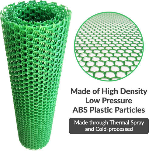 Upgraded Plastic Chicken Wire Fence Mesh - 15.7IN x 10FT- Black/Green/White Colors - Hexagonal Fencing for Gardening - Poultry Netting, Floral Net...