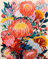 Paint by Number Bright Colors Flowers DIY Floral Explosions Stamen Painting on Canvas with Brushes Acrylic Paints Floral Leaves Paint by Numbers f...