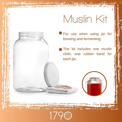 1790 Large Glass Jars with Lid - Wide Mouth 1 Gallon Glass Jar with Lid - Glass Gallon Jar for Kombucha & Sun Tea - Gallon Mason Jars are Large Gl...