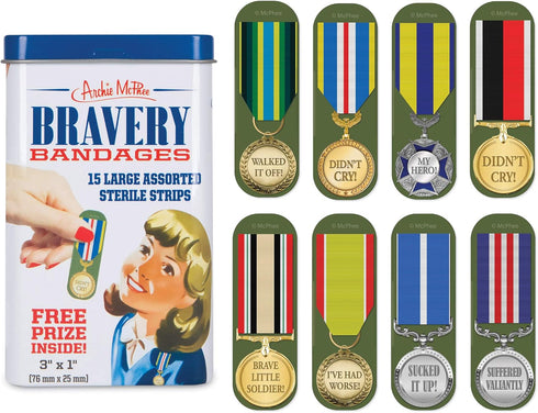 Collections Etc Archie McPhee Large Assorted Sterile Strip Bravery Bandages...