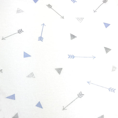 American Baby Company Fitted Crib Sheet 28" x 52", Soft Breathable Neutral 100% Cotton Jersey Sheet, Silver Blue Arrow, for Boys and Girls, Fits C...