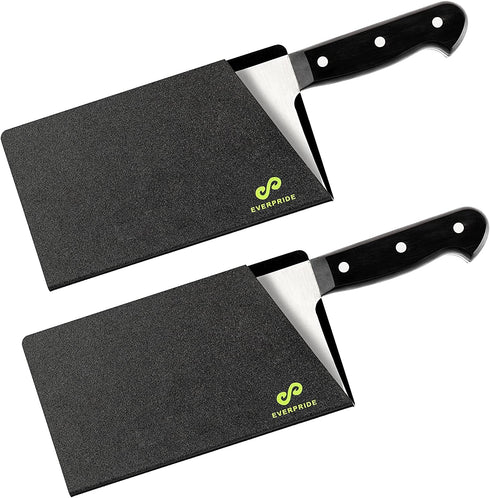 EVERPRIDE Butcher Chef Knife Edge Guards (2-Piece Set) Wide Knives Blade Edge Protectors - Meat Cleaver Knife Sheath Set - BPA-Free Chef Knife Cov...
