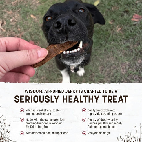 Earth Animal Wisdom Air-Dried from The Land Recipe Jerky Strips Dog Treats, 4 oz. Bag...