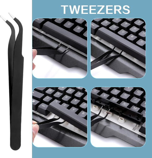 Keycap Remover Tools Kit, 6 Pieces Keycap Switch Puller Keyboard Cleaning Set Key Caps Removal Tool Keycap Tweezers for Mechanical Keyboard DIY...