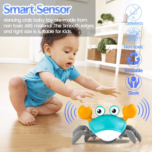 Hirger Crawling Crab Baby Toy: Tummy Time Toys for Infant 3 6 9 12 18 Months - Walking Dancing Crab for Toddler 1 2 3 4 Year Old - Music Birthday ...