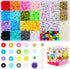 Bracelet Making Kit Beads for Girls, 12 Color Clay Beads Friendship Alphabet Beads Jewelry Making Kit, Seed Beaded Smile Butterfly Beaded for Heis...
