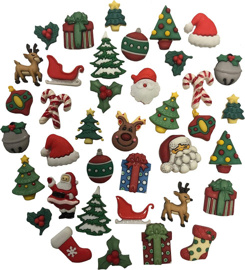 Buttons Galore Christmas Super Value Pack Craft Buttons, Red 50 Pack...
