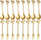 16 Pcs Stainless Steel Gold Leaf Coffee Spoon appetizer fork-4.7" Creative Tableware Dessert Spoons, Stirring, Mixing, Sugar, Stir, Ice Cream, Fru...