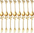 16 Pcs Stainless Steel Gold Leaf Coffee Spoon appetizer fork-4.7" Creative Tableware Dessert Spoons, Stirring, Mixing, Sugar, Stir, Ice Cream, Fru...