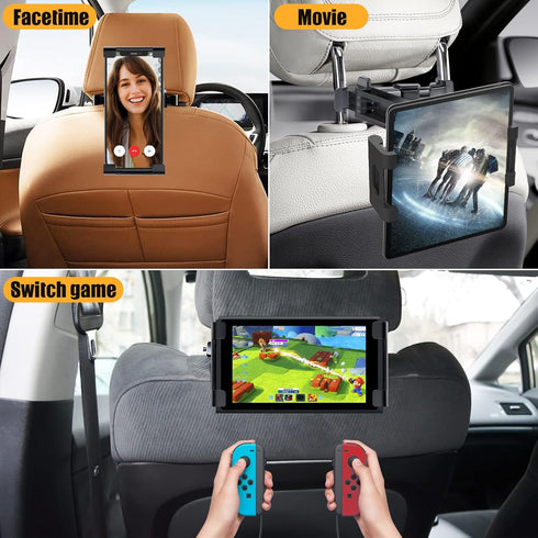 Tablet Holder for Car,ipad Headrest Mount for 5.5-18.4 Inch Tablet/ipad/Phones Car Tablet Holder with 360°Rotating Adjustable Trip Essentials,Blac...