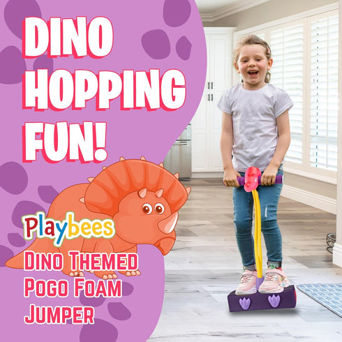 Triceratops Foam Pogo Stick Coolest Toy Jumper for Kids 3, 4, 5, 6, 7 Years Old - Inside & Outside Fun - Dinosaur Themed Bungee Ideal Kids Fun, Gi...