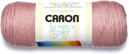 Caron Simply Soft Solids Yarn, Medium Gauge 100% Acrylic - 6 oz - Victorian Rose - Machine Wash & Dry...