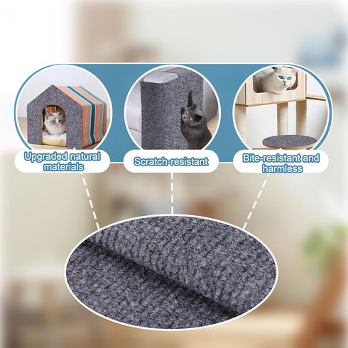 Mity rain 4PCS Cat Scratch Furniture Protector Mats 23.6“X11.8”Trimmable Self-Adhesive Cat Scratch Pads with 8PCS Furniture Nails Cat Couch Protec...