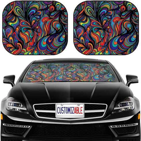 MSD Car Sun Shade Windshield Sunshade Universal Fit 2 Pack, Block Sun Glare, UV and Heat, Protect Car Interior, Image ID: 13534683 Abstract...